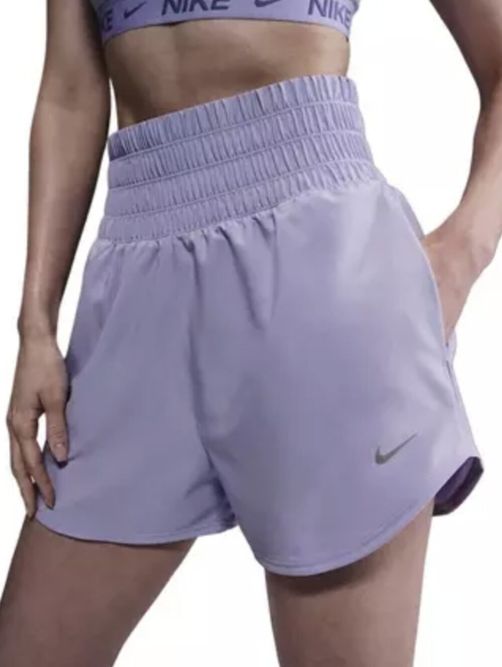 Nike Women's One Dri-FIT Ultra High-Waisted 3" Brief-Lined Shorts - Purple